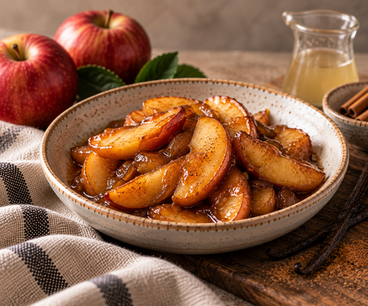 Caramelised Apples with Cinnamon and Vanilla Verjuice
